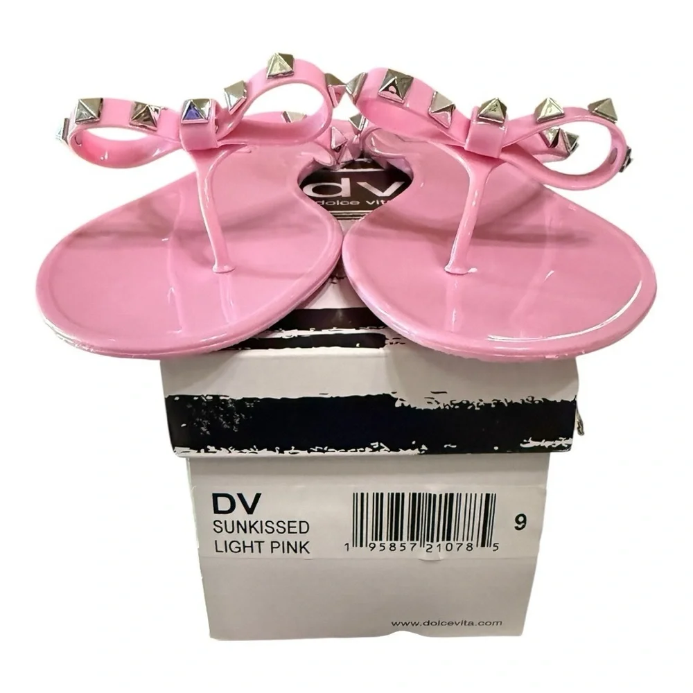 DV Dolce Vita Sunkissed Jelly Sandals Light Pink Size 9 NIB